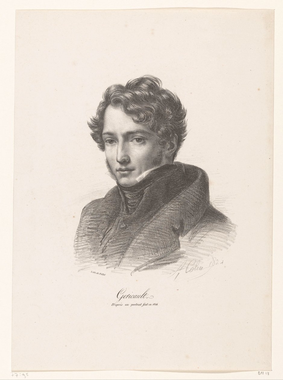 Théodore Géricault portréja Gericault (cím a tárgyon) alkotó: Alexandre Marie Colin