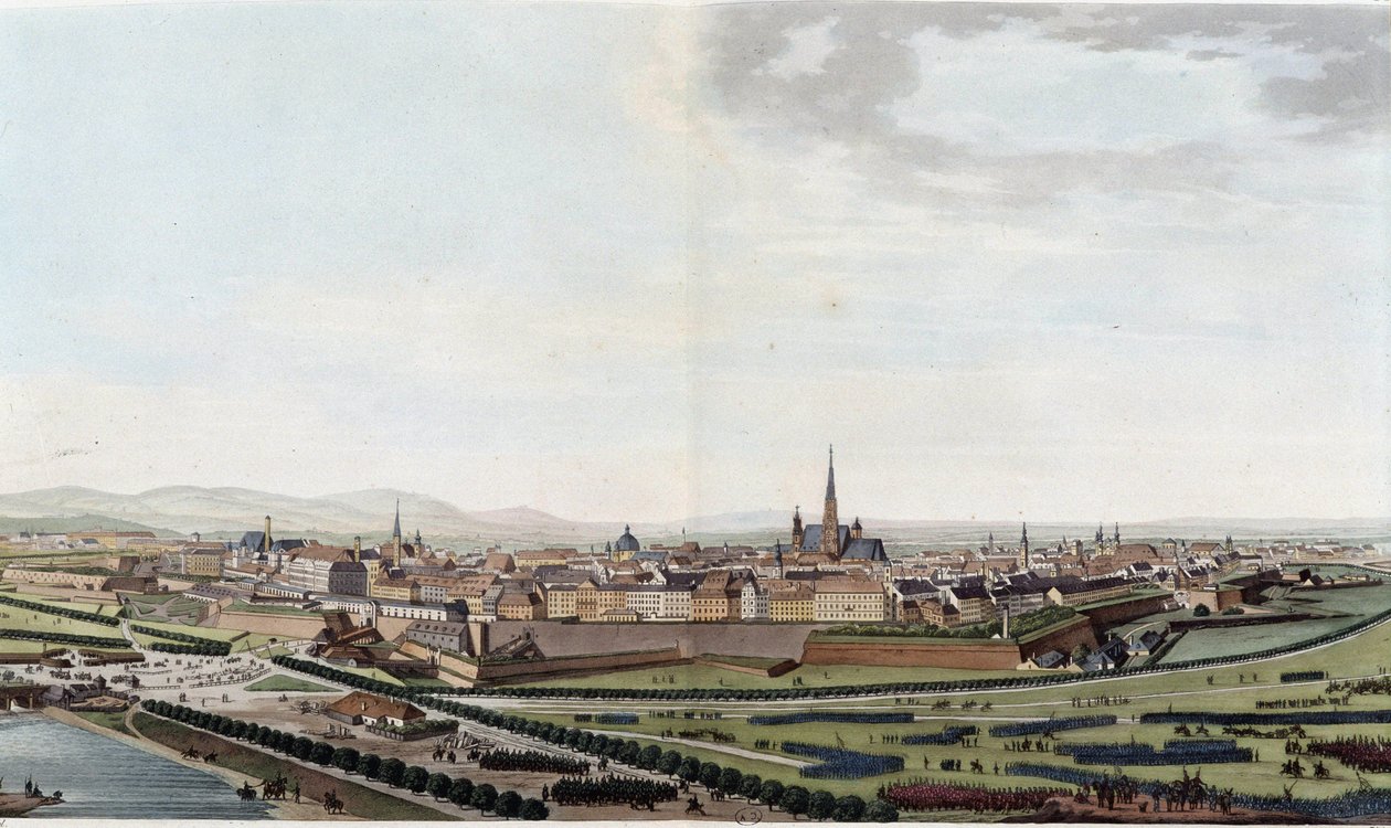 Bécs általános képe a Szent Károly-templomból - „Alexandre de Laborde gróf festői utazása Ausztriába”, Párizs, szerk. Didot az idősebb alkotó: Alexandre de Laborde