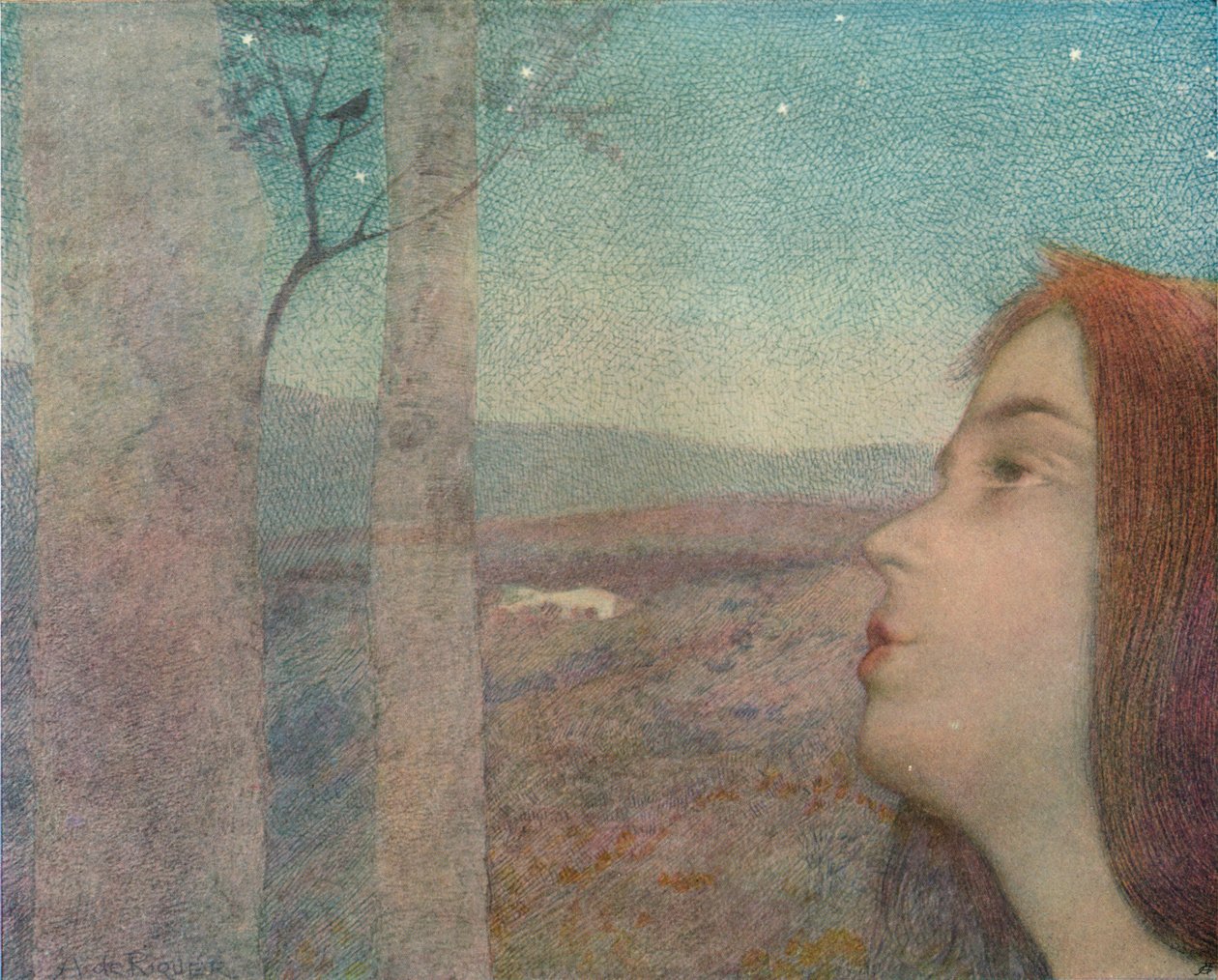 A madárhívás, c1908 alkotó: Alexandre de Riquer