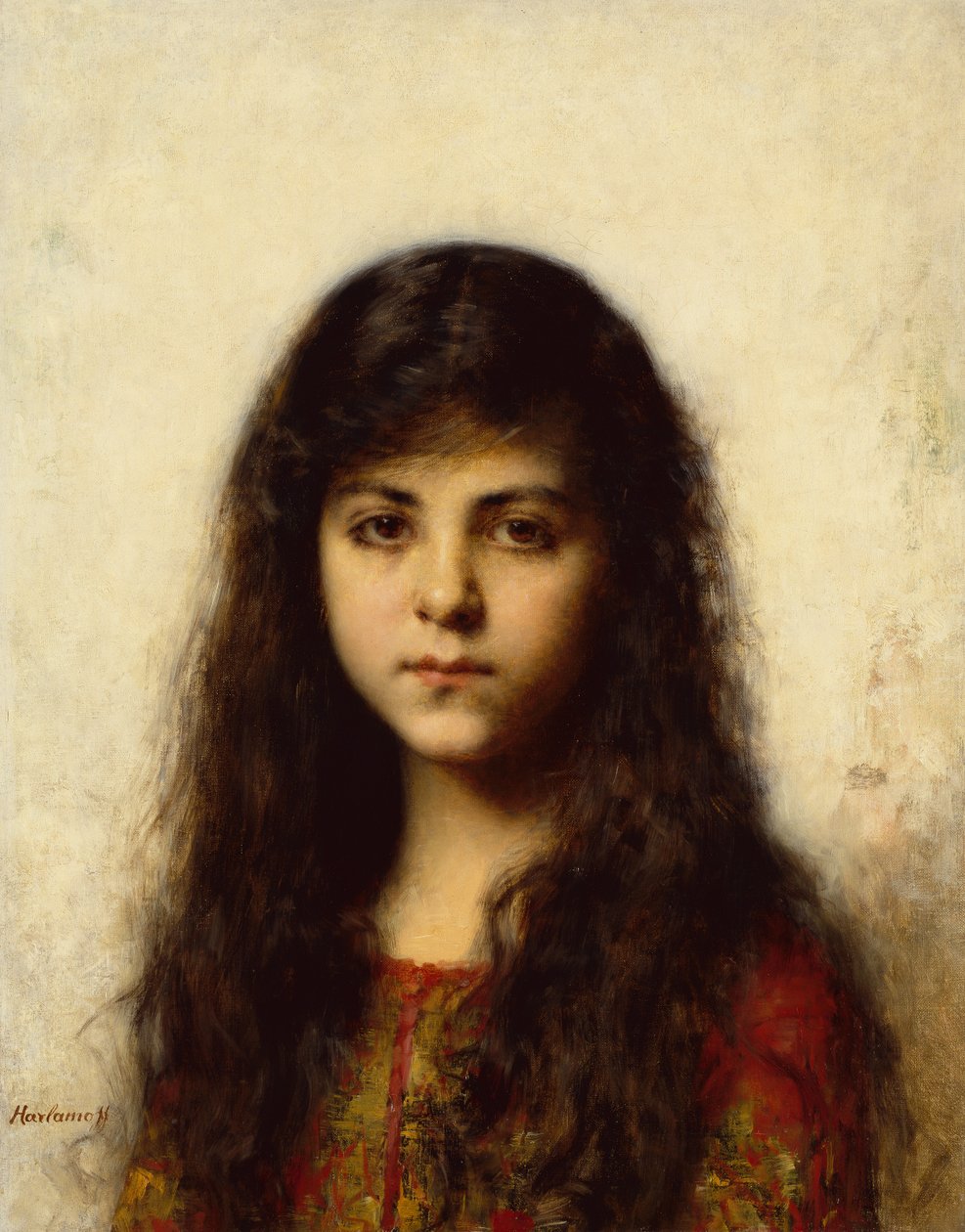 Fiatal lány portréja (olaj, vászon) alkotó: Alexei Alexevich Harlamoff
