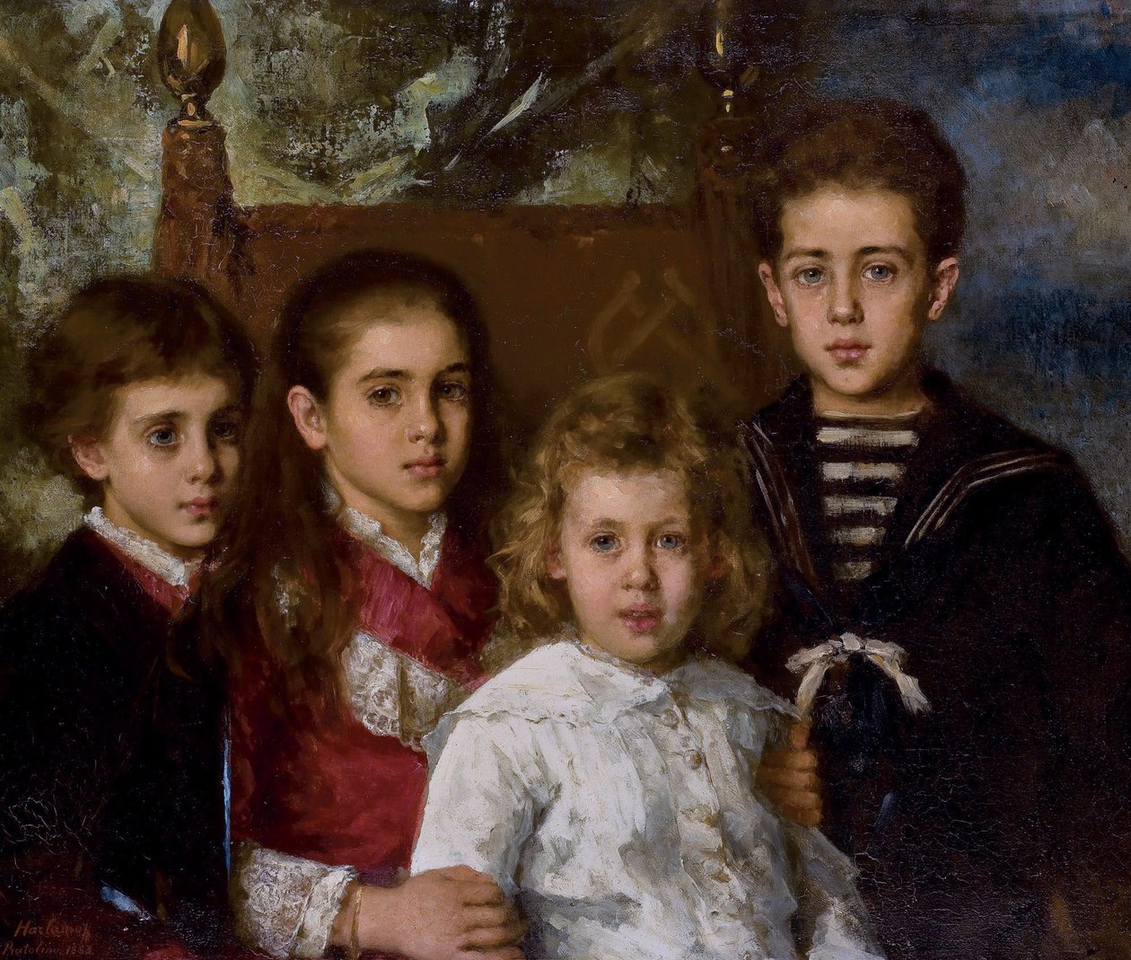 Paul Pavlovich Demidoff, San Donato 1839-1885 2. hercege gyermekeinek portréja, Avrora, A alkotó: Alexei Alexeyevich Harlamov