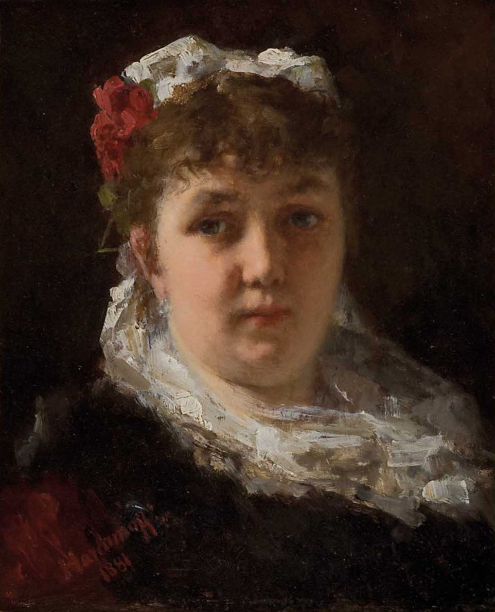Litvinne Félia operaénekes portréja 1860-1936, 1881 alkotó: Alexei Alexeyevich Harlamov