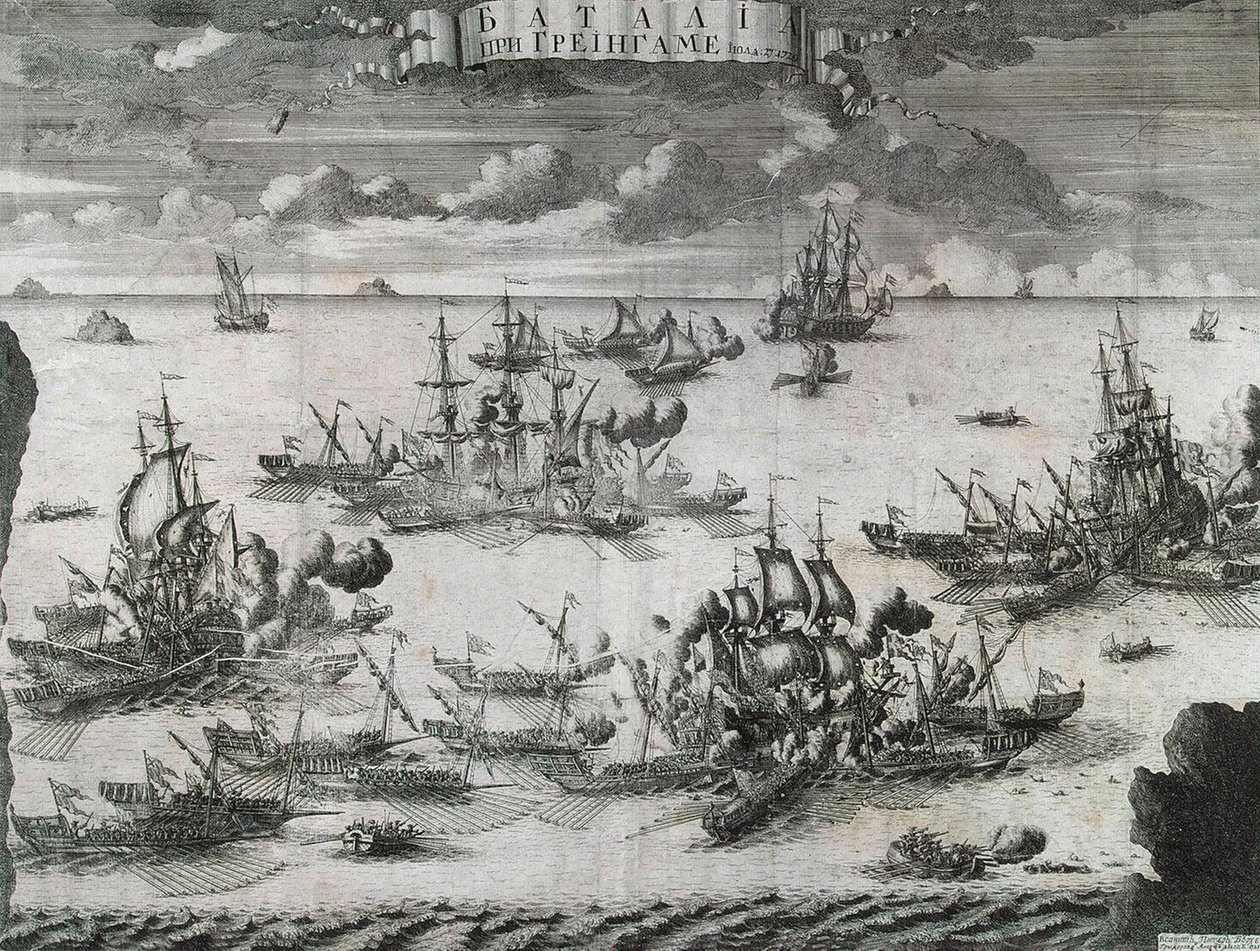 A grengami csata 1720. július 27-én. alkotó: Alexei Fyodorovich Zubov