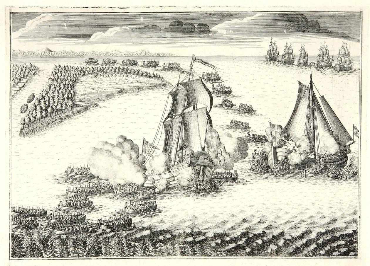 Az 1720-as évek 1703. május 18-i csata a Néva torkolatánál alkotó: Alexei Fyodorovich Zubov