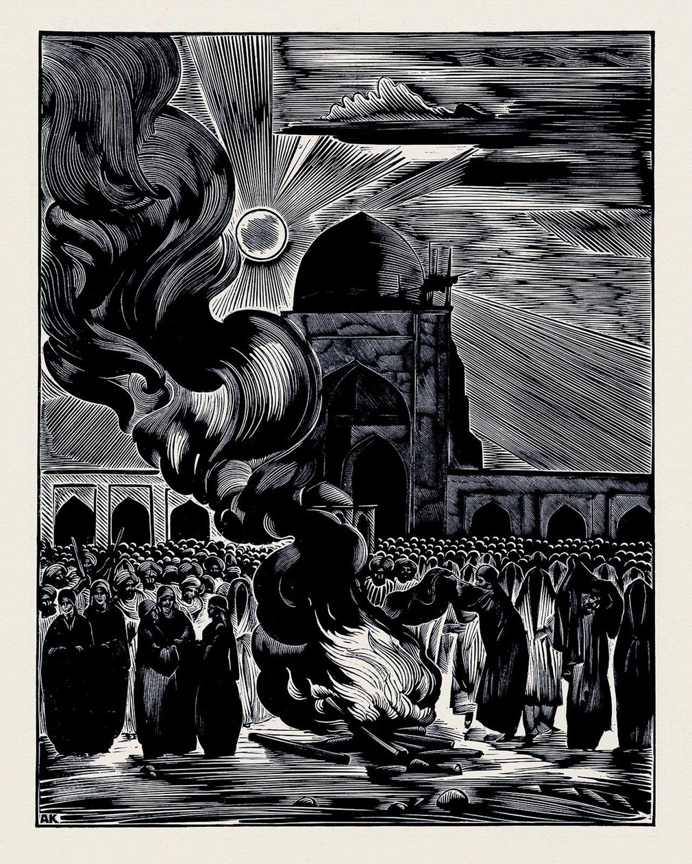 A muszlim nők felszabadítása. Burning the Veil, 1928 alkotó: Alexei Ilyich Kravchenko