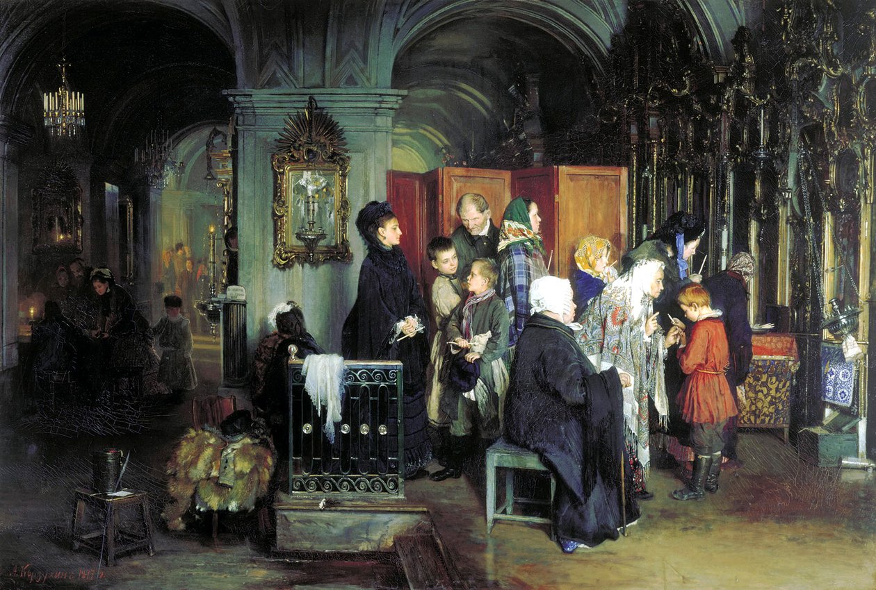A hitvallás előtt, 1877. alkotó: Alexei Ivanovich Korzukhin