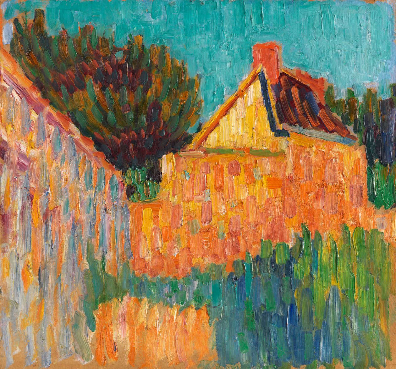 Kis ház a bokrok előtt Francia táj, 1906. alkotó: Alexei Javlensky von