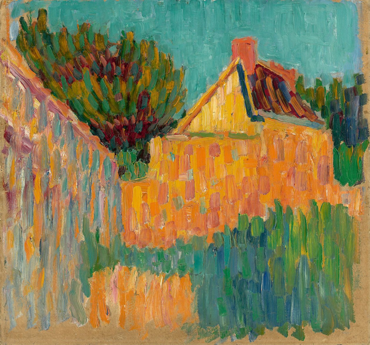 Kis ház bokrok előtt, c. 1907. alkotó: Alexei Javlensky von