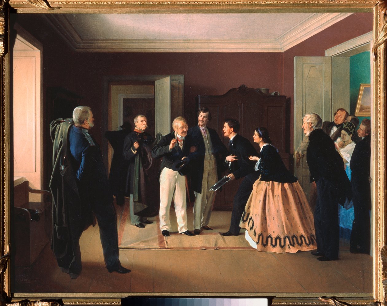 A főnök lemondása – Alekszej Lukics Jusanov festménye (1840-1866 után), olaj, vászon alkotó: Alexei Lukich Yushanov