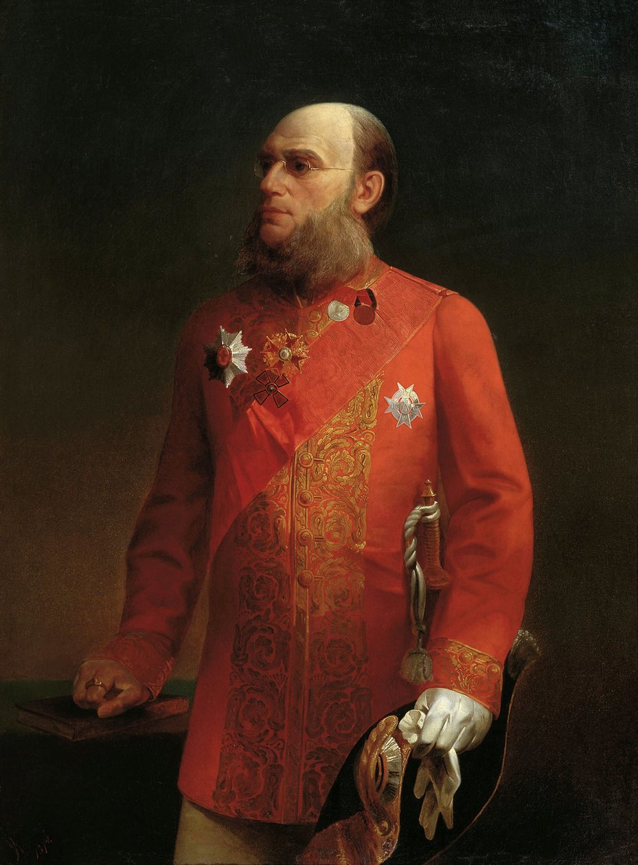 Pjotr Szemenov-Tjan-Sanszkij orosz geográfus portréja, 1827-1914, 1874. alkotó: Alexei Mikhailovich Kolesov