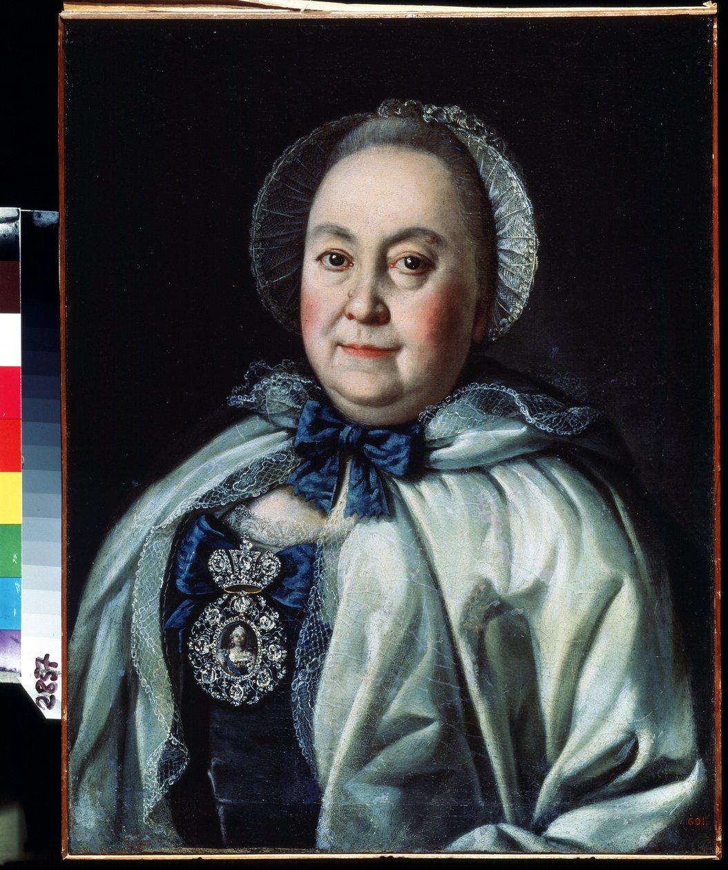 A várakozó hölgy portréja, Maria A. Rumyantseva grófnő (1698-1788) (Maria A. Rumyantseva grófnő várakozó hölgy portréja). Alekszej Petrovics Antropov (1698-1788) festménye. Olaj, vászon 62,5 x 48 cm alkotó: Alexei Petrovich Antropov