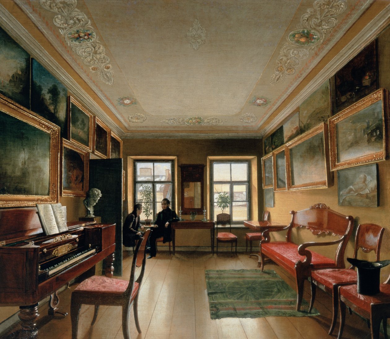 Egy kastély belseje, 1830-as évek alkotó: Alexei Vasilievich Tyranov