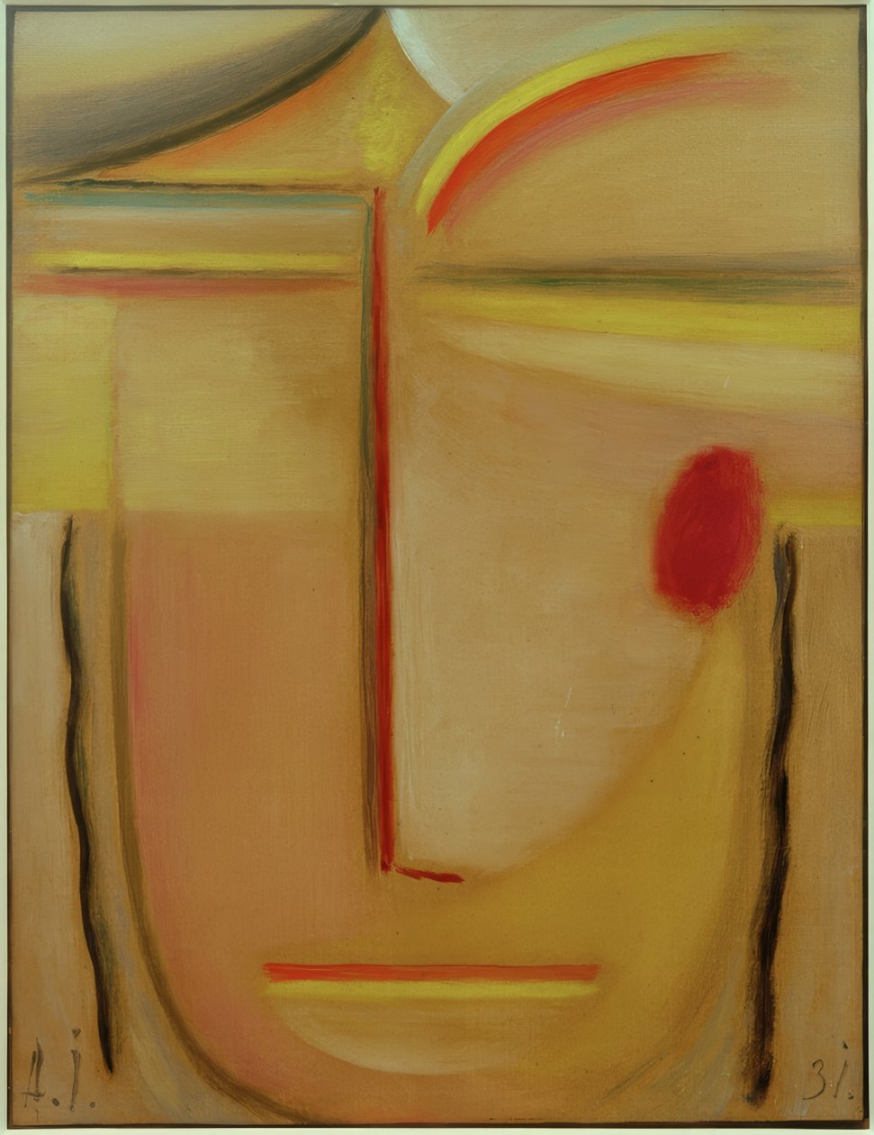 Absztrakt fej: arany és rózsaszín alkotó: Alexej von Jawlensky