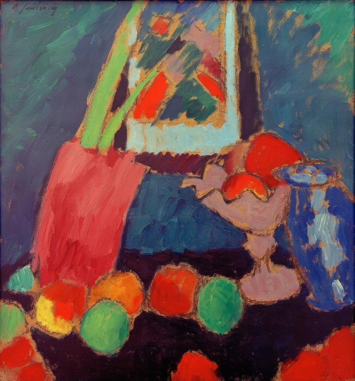 Csendélet lila tállal alkotó: Alexej von Jawlensky
