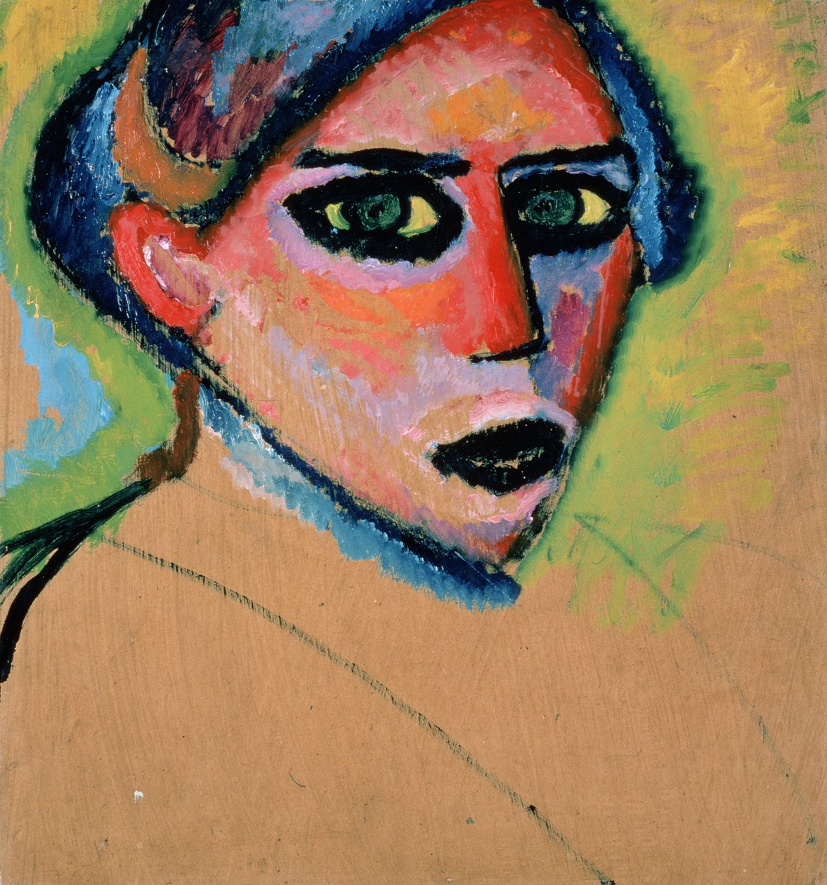 Női fej, 1911 (olaj, karton) alkotó: Alexej von Jawlensky