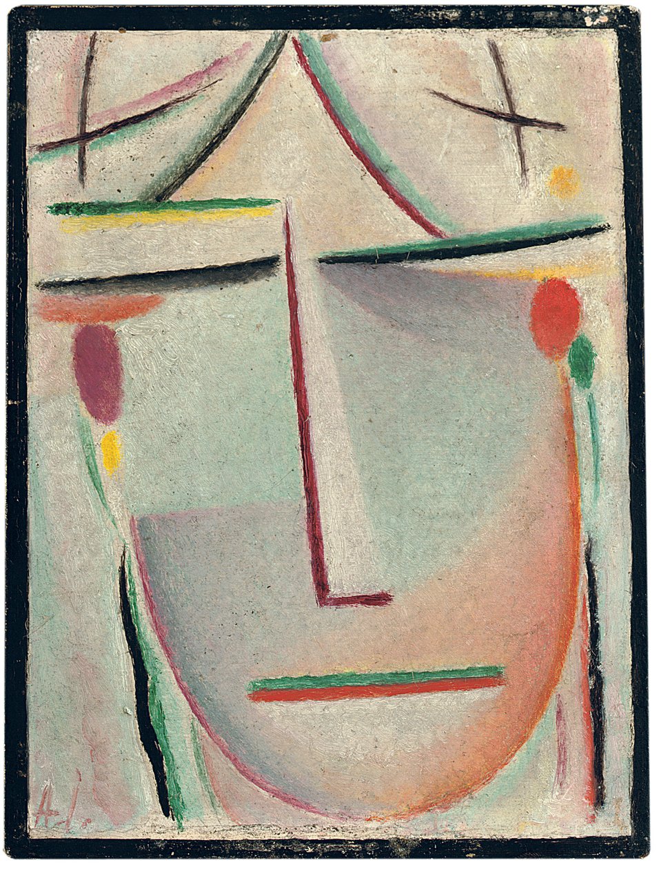 absztrakt fej; Absztrakt fej, 1921 körül alkotó: Alexej von Jawlensky