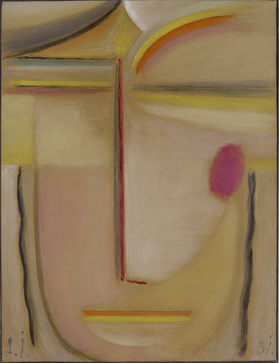 Absztrakt fej: arany és rózsaszín, 1931 (olaj, karton) alkotó: Alexej von Jawlensky