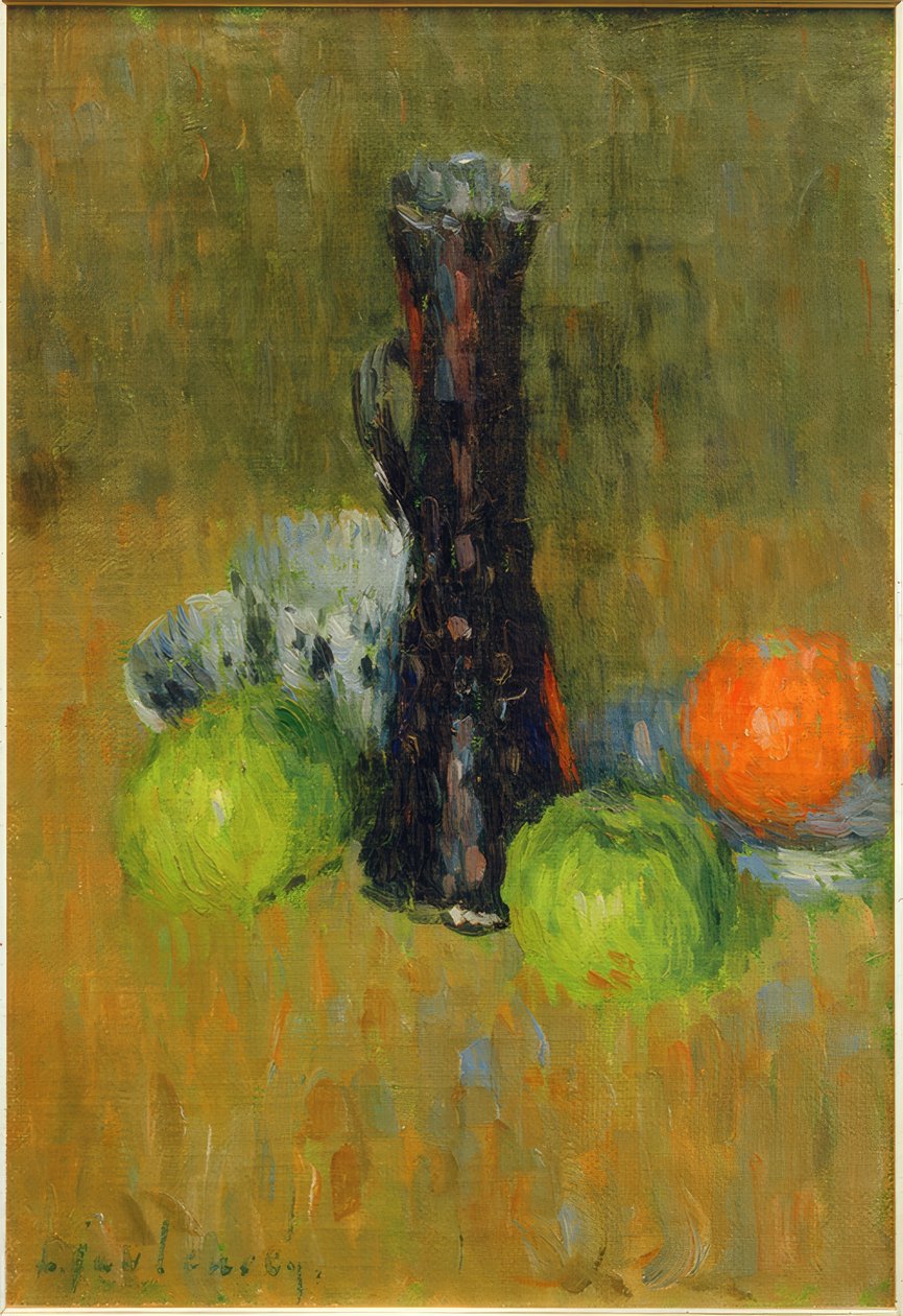 Kék kancsó zöld almával alkotó: Alexej von Jawlensky