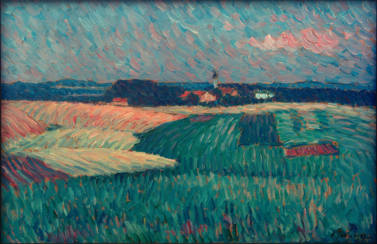 Falu Bajorországban (Wasserburg / Kirch – Eisselfing) alkotó: Alexej von Jawlensky