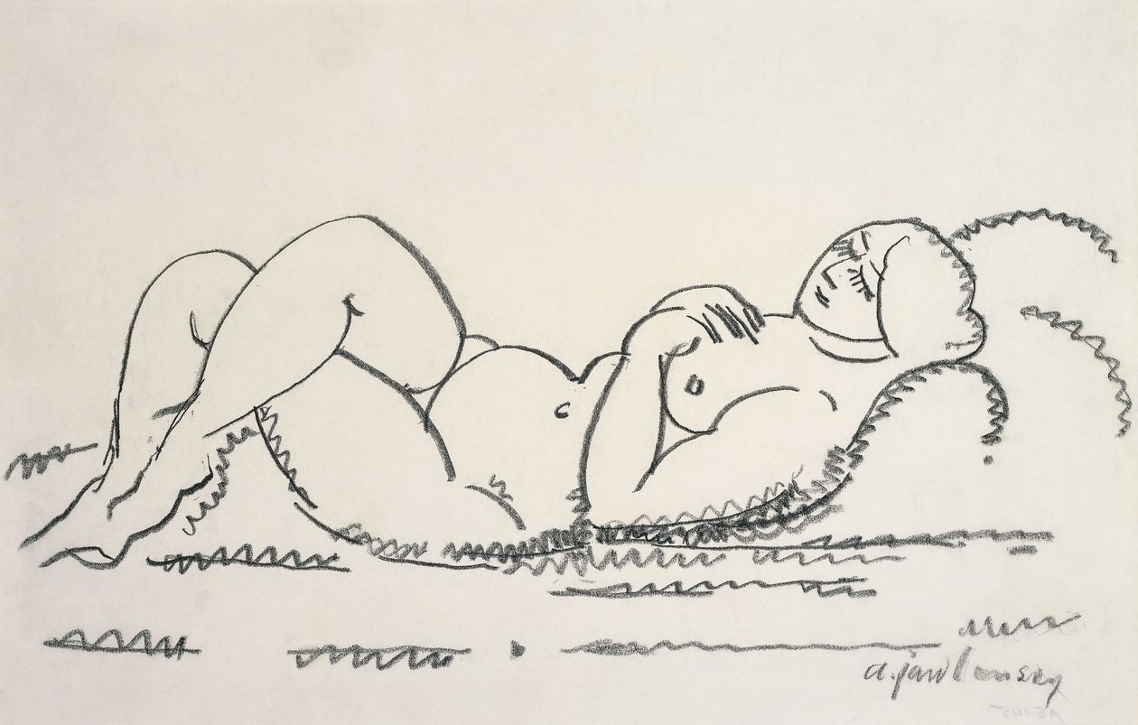 Női akt; Weiblicher Akt, 1912 körül alkotó: Alexej von Jawlensky