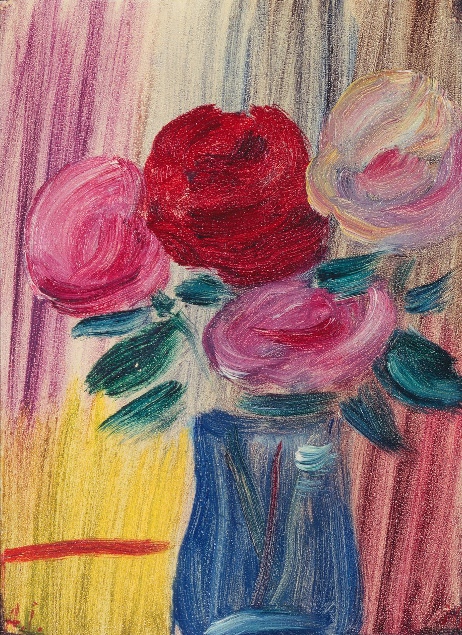 Virágok kék vázában; Virágok kék vázában, 1936 alkotó: Alexej von Jawlensky