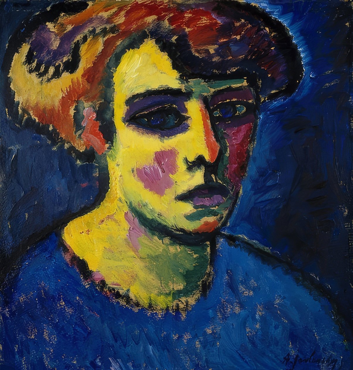 Női fej. 1911 körül alkotó: Alexej von Jawlensky