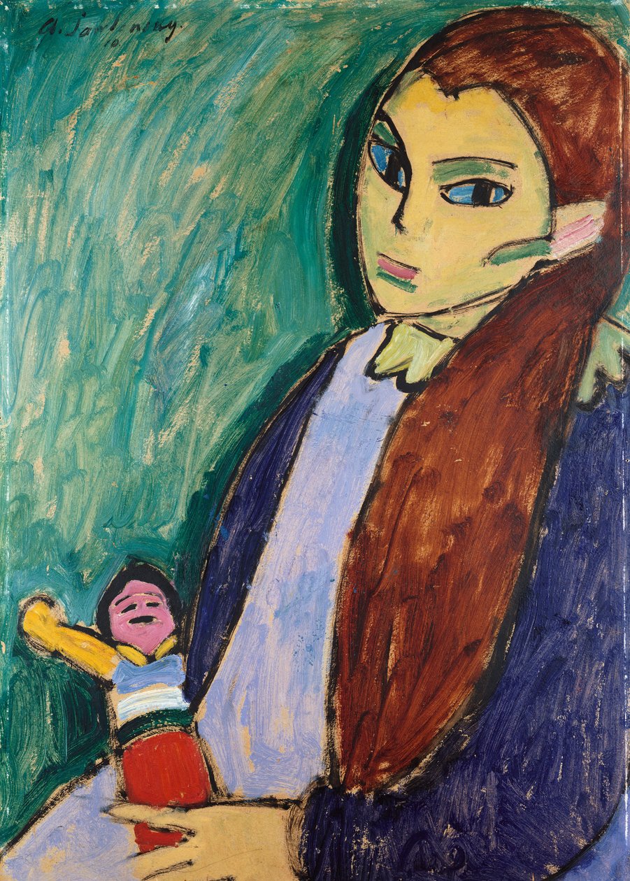Lány babával, 1910 alkotó: Alexej von Jawlensky