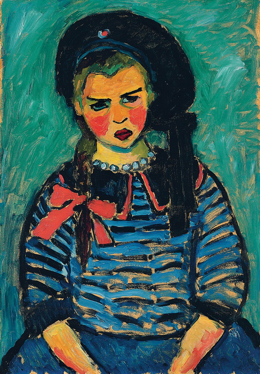 Lány piros masnival; Lány vörös szalaggal, 1911 alkotó: Alexej von Jawlensky