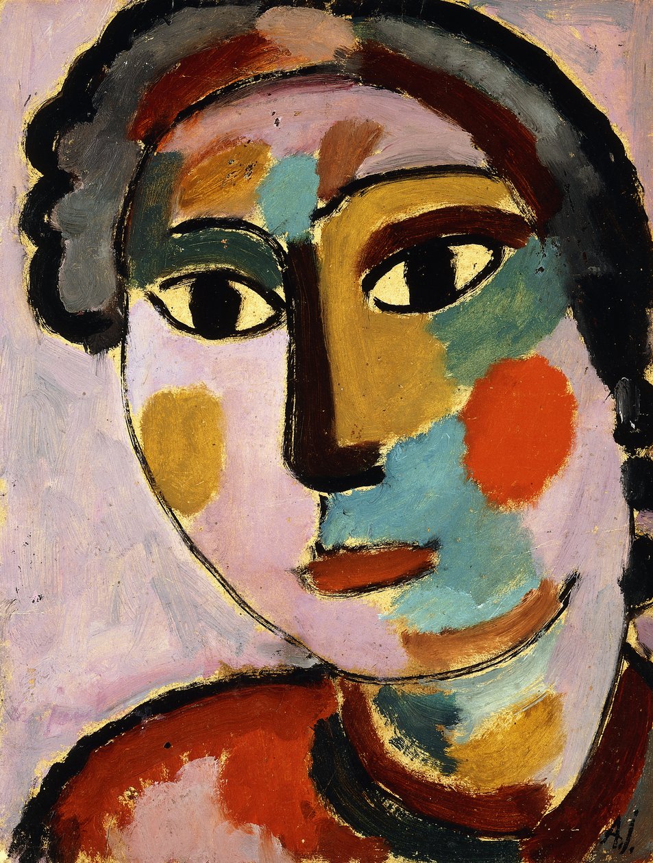 fejek; Fej, 1916 körül alkotó: Alexej von Jawlensky