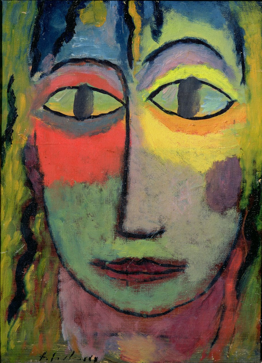 „Medusa” nő feje, 1923 (olaj, karton) alkotó: Alexej von Jawlensky