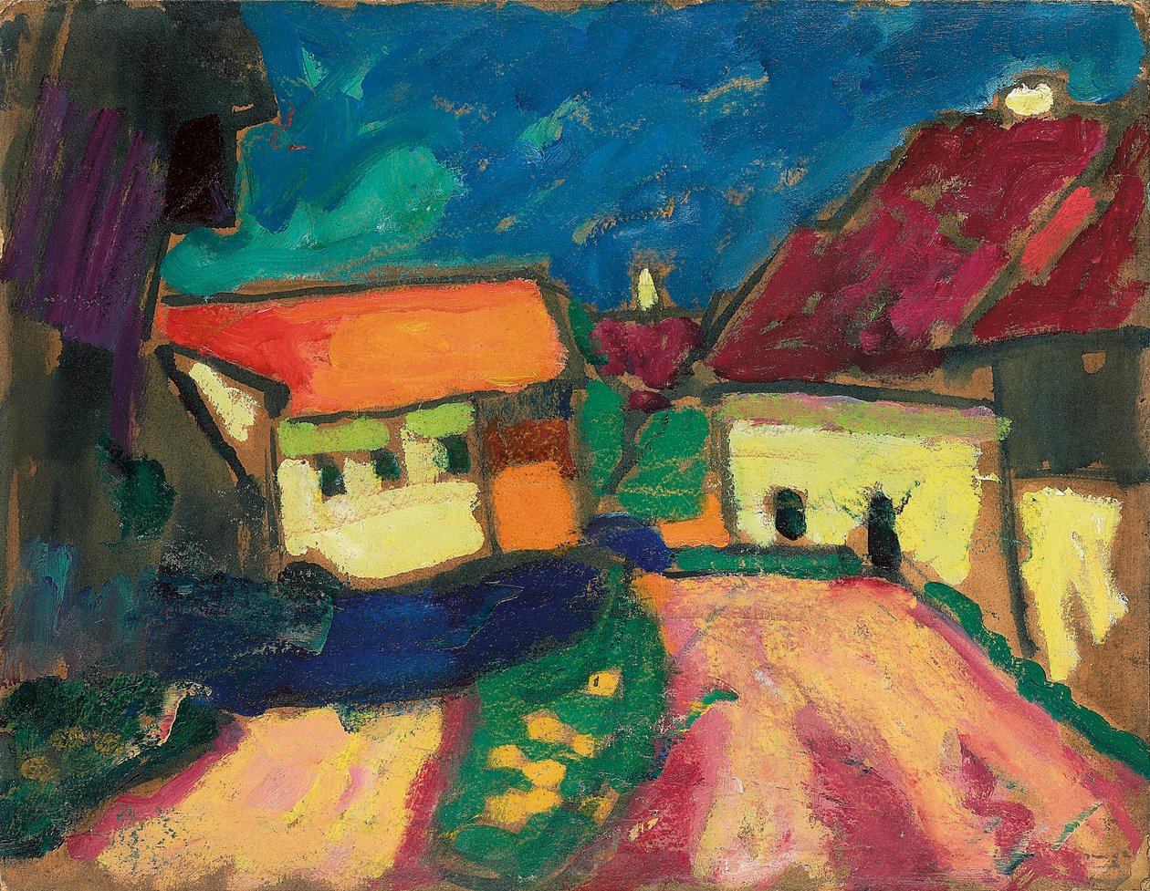 Tájtanulmány, Faluút, c. 1908 alkotó: Alexej von Jawlensky