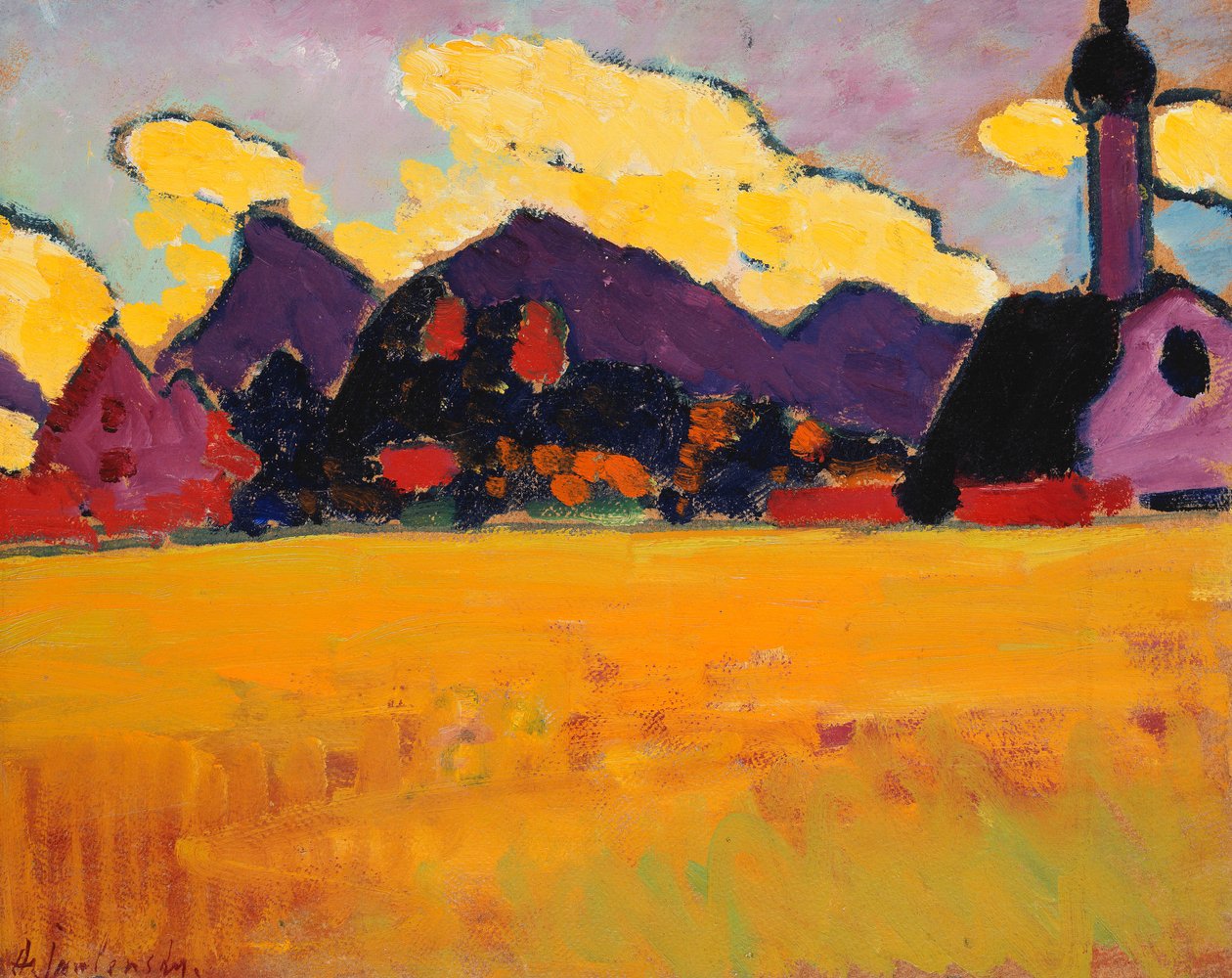 Murnau melletti táj; Murnau melletti táj, 1910 körül alkotó: Alexej von Jawlensky