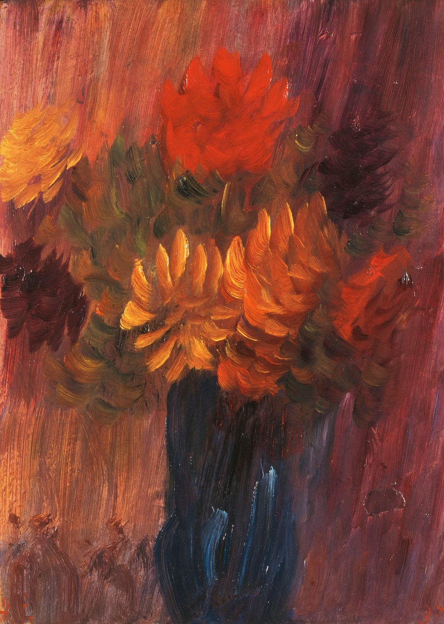 Nagy csendélet: Vörös és sárga dália; Nagy csendélet: Vörös és sárga daliák, 1937 alkotó: Alexej von Jawlensky