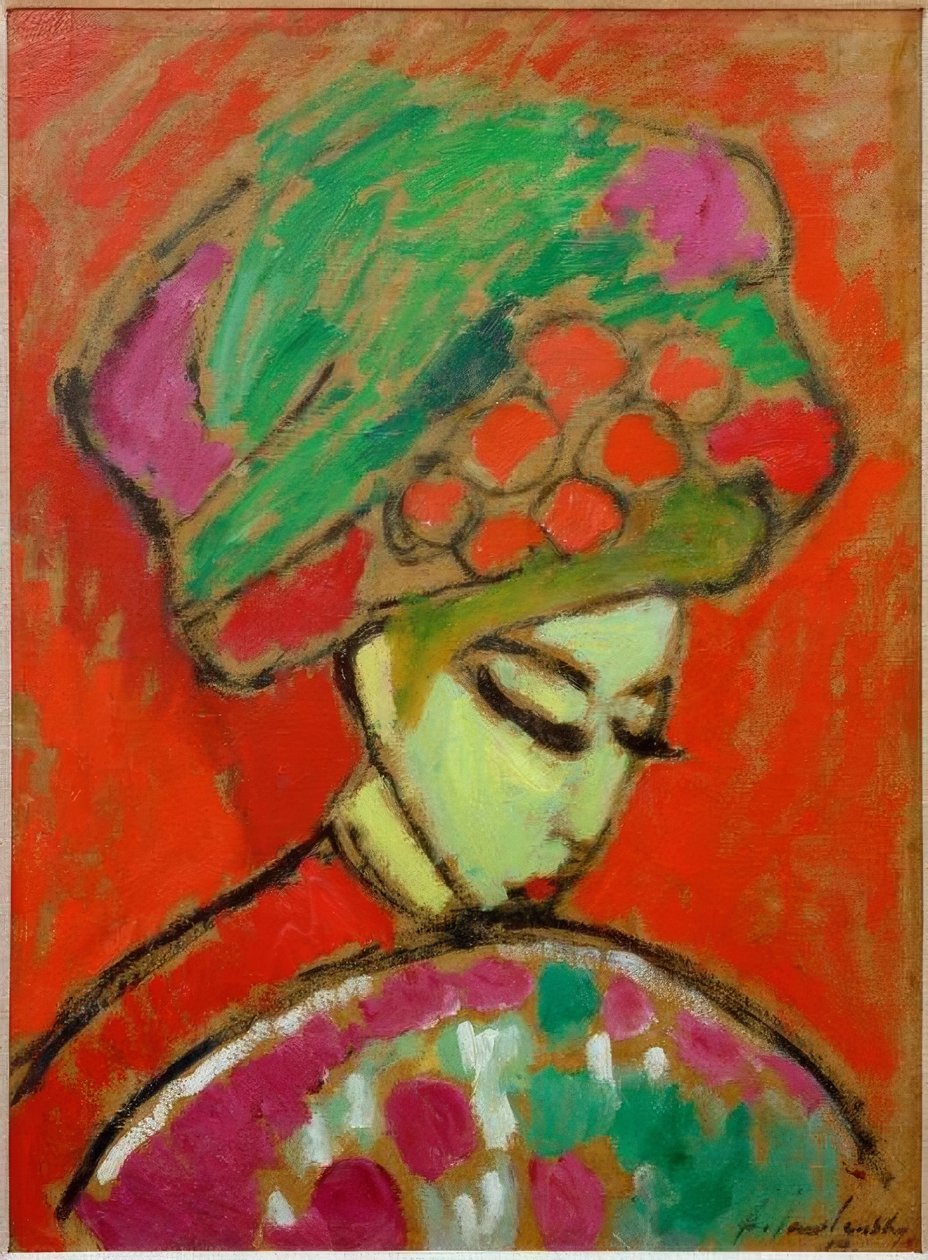Lány virág sapkával alkotó: Alexej von Jawlensky