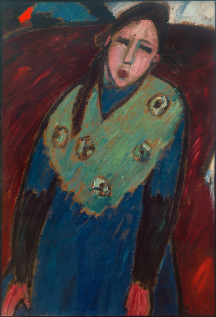 Lány zöld stólával alkotó: Alexej von Jawlensky