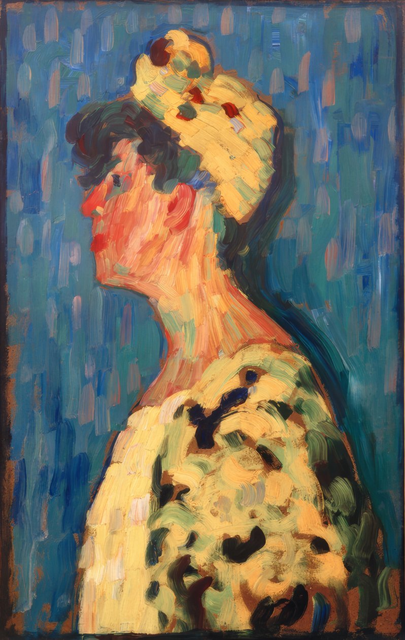 Marianne von Werefkin profiljában alkotó: Alexej von Jawlensky