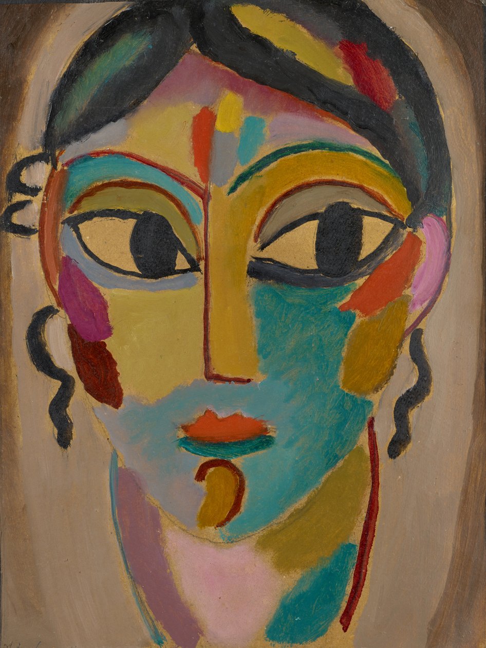 Misztikus fej: Egy lány feje, 1918 (olaj, karton) alkotó: Alexej von Jawlensky