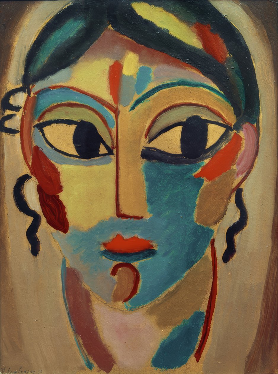 Misztikus fej: Lány feje (frontális) alkotó: Alexej von Jawlensky