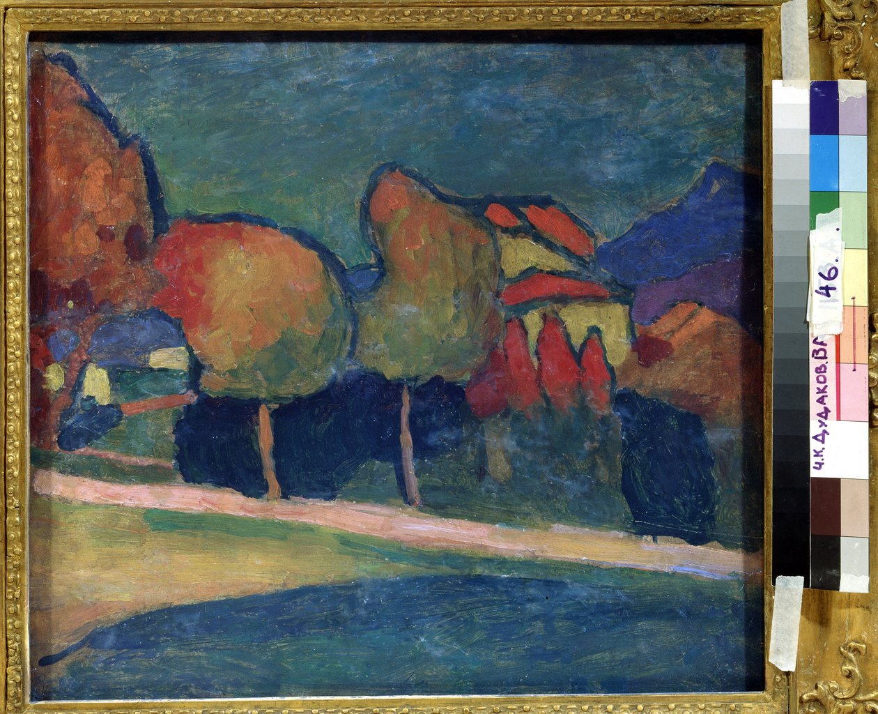 ""Táj, Murnau (Németország)"" Alexei von Javlensky (Alexi von Jawlensky, Alexej von Javlenski) festménye (1864-1941) 1909 Magángyűjtemény alkotó: Alexej von Jawlensky