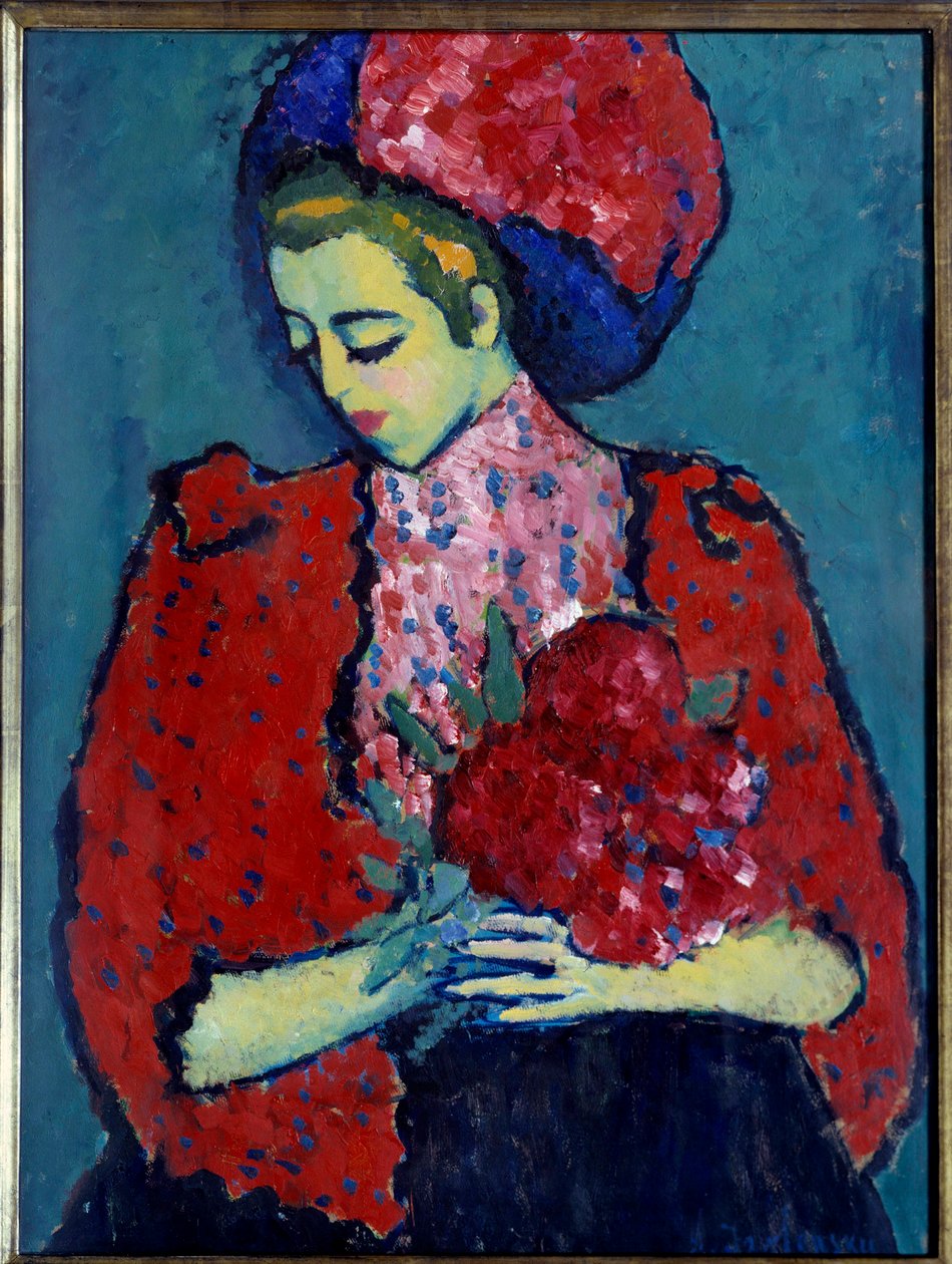Alekszej von Javlenszkij bazsarózsa lány festménye (Alexi von Jawlensky, Alexej von Javlenski) (1864-1941) alkotó: Alexej von Jawlensky