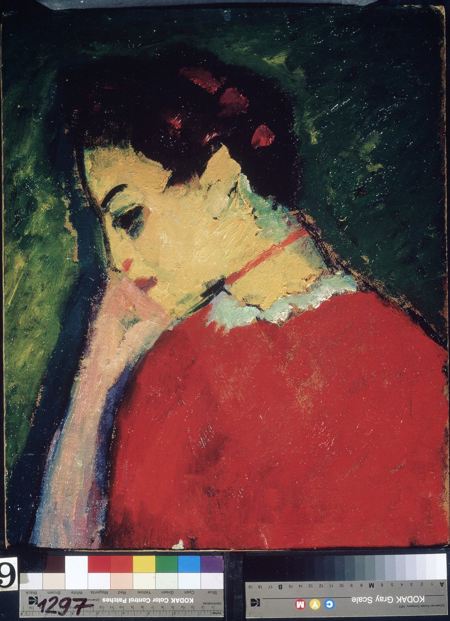 Alekszej von Javlenszkij (Alexi von Jawlensky, Alexej von Javlenski) "Női portré" festménye (1864-1941) 1909 Üzbegisztán Állami Művészeti Múzeum, Taskent alkotó: Alexej von Jawlensky