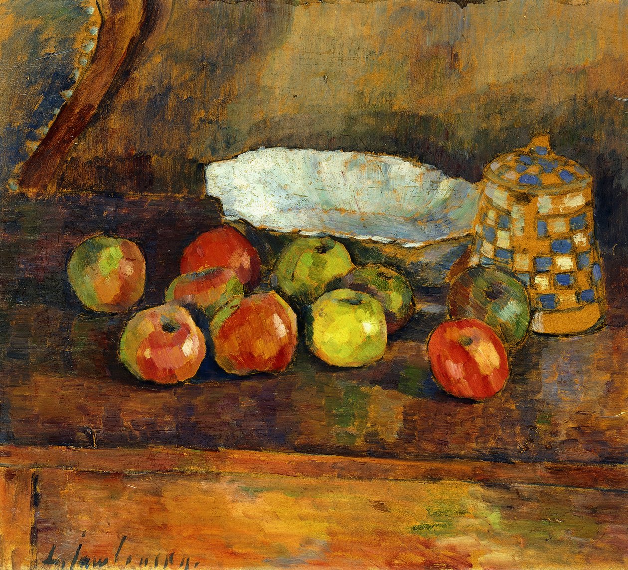 Csendélet almával; Stilleben Mit Apfeln, 1907 körül alkotó: Alexej von Jawlensky