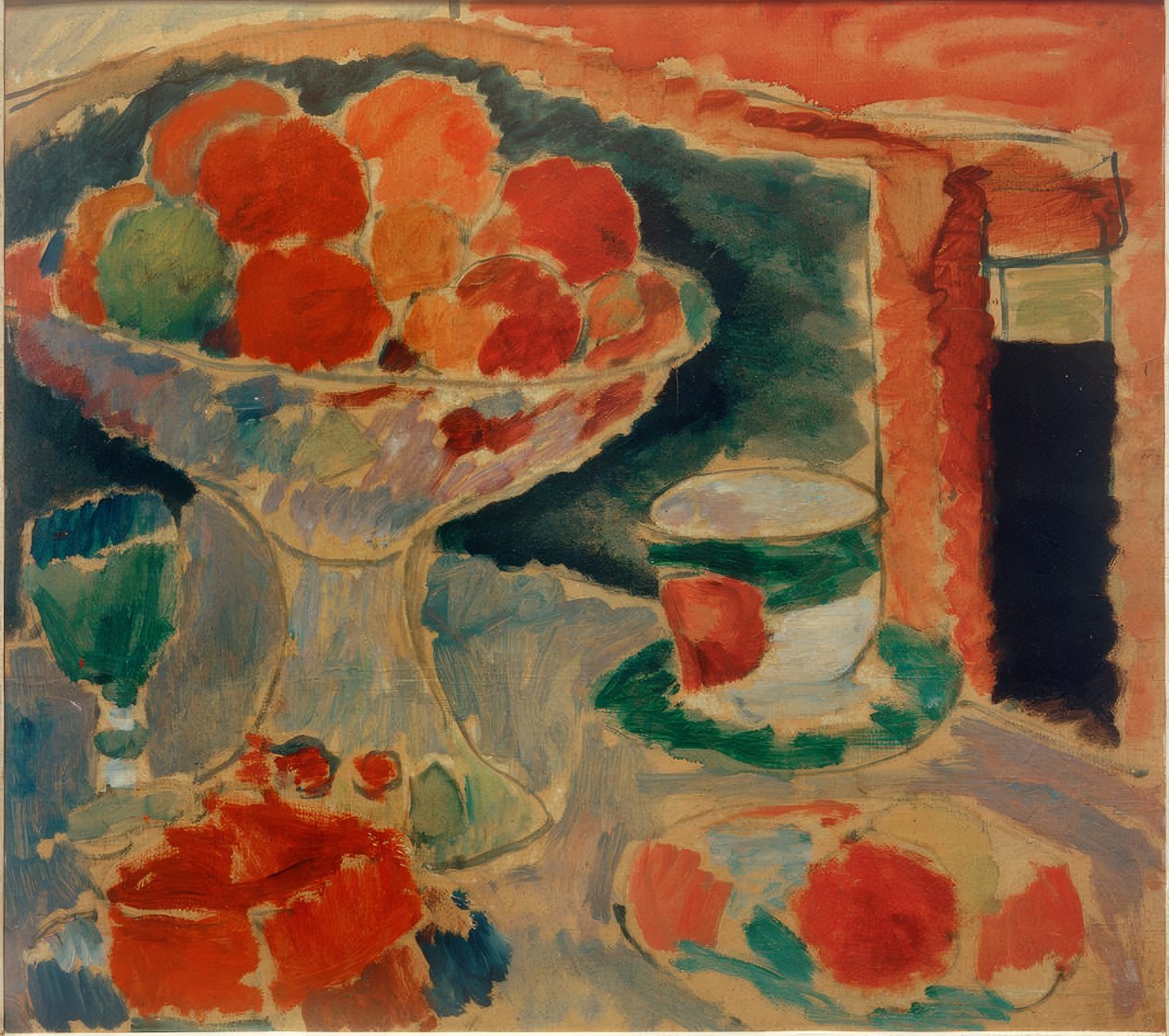 Csendélet gyümölcstállal, cseh üveggel és empire csészével alkotó: Alexej von Jawlensky