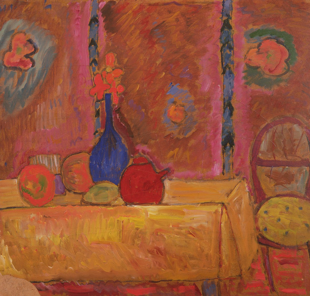 Csendélet kannával és szoborral az asztalon alkotó: Alexej von Jawlensky