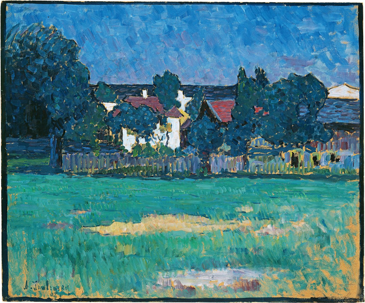 Wasserburgi táj házakkal és mezővel, 1907 alkotó: Alexej von Jawlensky