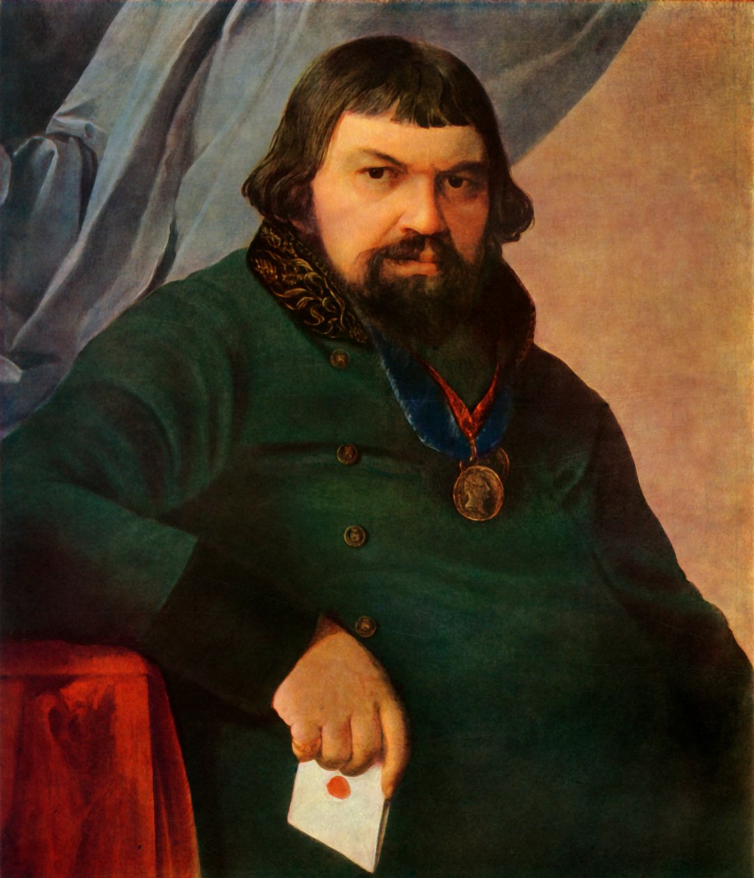 Obrazstsov, egy rshevi kereskedő portréja, 1830-as évek, 1965. alkotó: Alexey Venetsianov