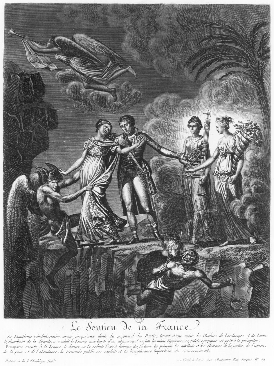 Napóleon Bonaparte (1769-1821) jó kormányának allegóriája a „Le Soutien de la France”-ból, 1801 körül alkotó: Alexis Chataigner