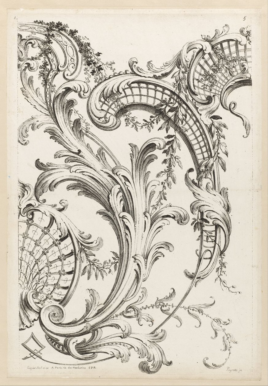 Shell Cartouches és Acanthus Leaf Motif alkotó: Alexis Peyrotte