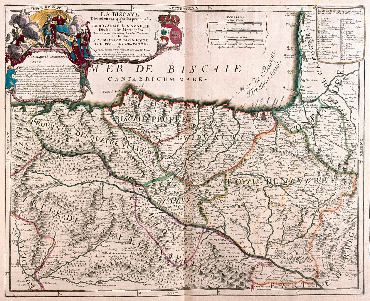 Biscaglia-öböl és Navarra, Spanyolország - A alkotó: Alexis Hubert Jaillot