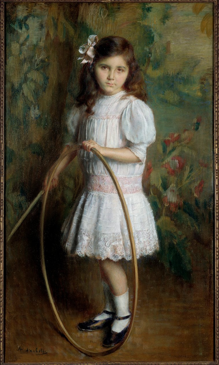 A művész lánya a karikában Alexis Axilette (1860-1931) festménye, 1909 Angers, musee des Beaux Arts – A művész lánya karikával. Alexis Axilette (1860-1931) festménye alkotó: Alexis Axilette